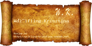 Wölfling Krisztina névjegykártya