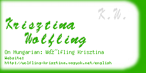 krisztina wolfling business card